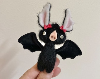 Bat Baby in Black Velvet Spooky Toy MADE-TO-ORDER