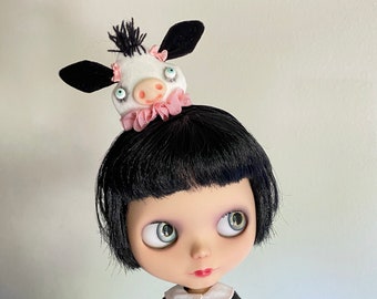 Moo Cow Headband for Neo Blythe Doll MADE TO ORDER