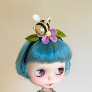 Blythe Headband with Bee and Flower MADE TO ORDER image 2