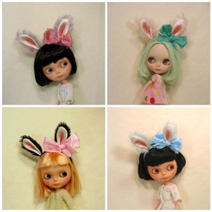 Animal Headband for Blythe dolls,  made to order, bunny ears headband, rabbit ears