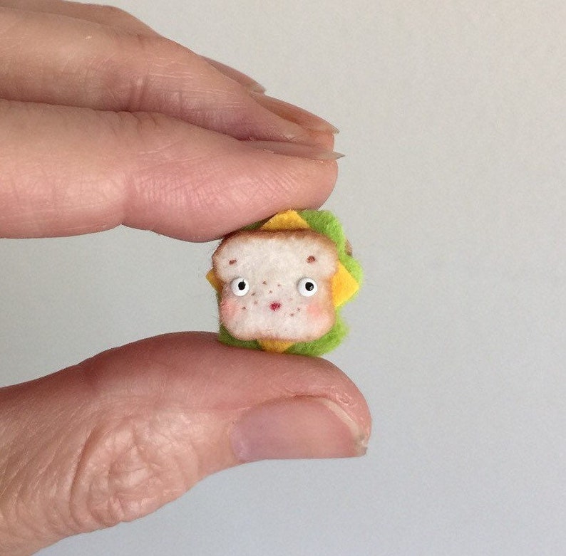 Smallest Teeny Tiny Sandwich, Felt Food MADE TO ORDER image 3