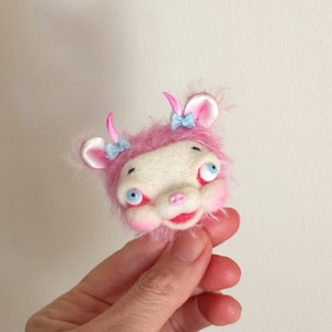 Yak Head Brooch in choice of colors MADE TO ORDER