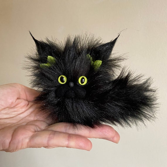 Floof the Fluffy Black Cat MADE TO ORDER 