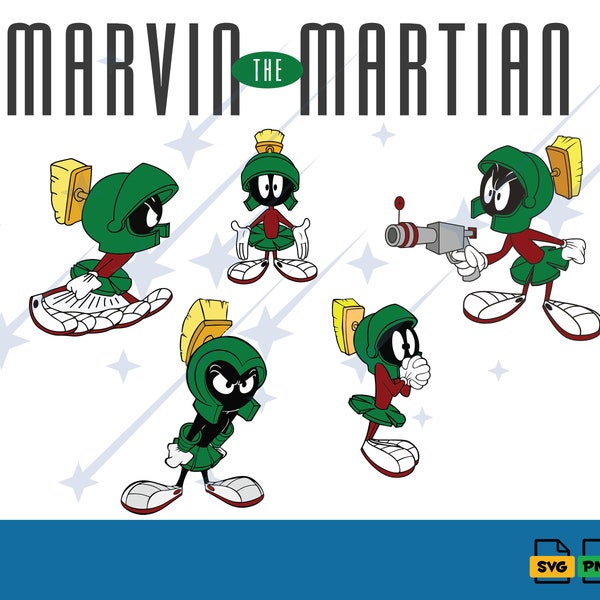 Marvin the Martian - SVG and PNG Formats - Ready to use for Cricut - High Resolution Images