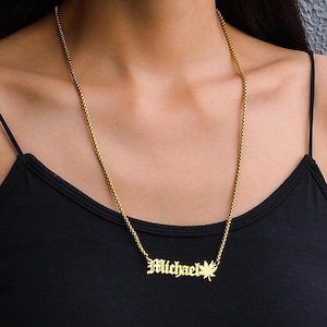 Benutzerdefinierte Gold Ahornblatt Name Halskette/Minimalist Kanada Winter Schmuck/Personalisierte Namen Halskette mit Ahornblätter&Schneeflocken/Winter Schmuck