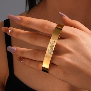 Pulsera con nombre de diamante personalizada/Pulsera con nombre y inicial de diamante personalizada/Brazalete con nombre/Pulsera con nombre/Regalo personalizado para el día de San Valentín/Regalo para ella