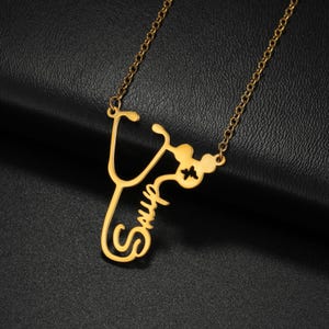 Custom Stethoscope Necklace/Personalized Nurse Necklace with Stethoscope Charm/Nurse Stethoscope Necklace/Graduation Gift/Mother&#39;s Day Gifts