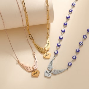 Individuell eingravierte Buchstabe Herz Engel Flügel Anhänger/Personalisierte Erinnerungs Halskette/Gesichter Engel Flügel Schmuck/ Benutzerdefinierten Erinnerungsgeschenk für sie