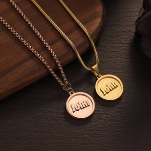 Collar con nombre de barra de oro grabado personalizado/joyería minimalista personalizada/collar con placa de identificación/collar de barra redonda personalizado/regalo para mamá esposa
