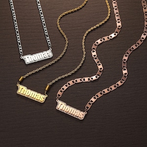 Personalized Diamond Two Sides Welding Name Necklaces/Gold Diamond Custom Name Necklace/Birthday Gifts/Pave Name Necklace/Gift For Her