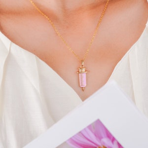 Collana con ciondolo a forma di siringa personalizzata: ciondolo medico in argento sterling, regalo per flebotomisti