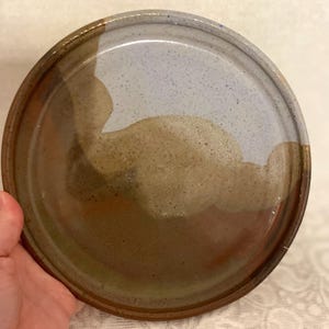 Studio Pottery Signed by Fletcher Blue and Brown Plate Serving Platter