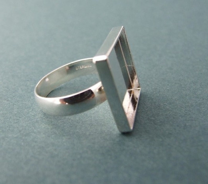 Sterling Silver Square Bezelstyle Ring Blanks Sized Etsy