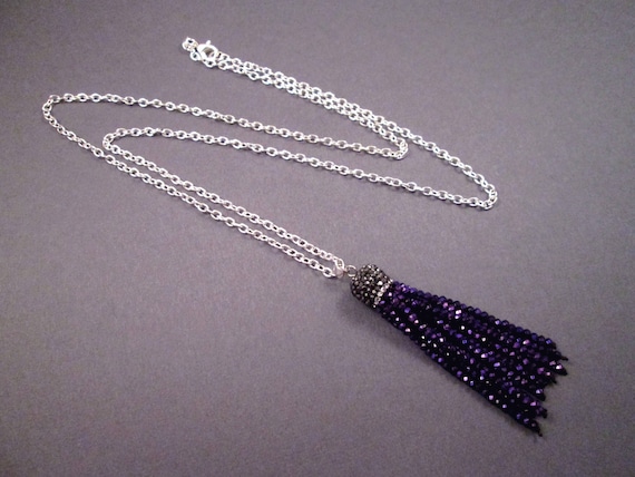 Purple tassel best sale necklace
