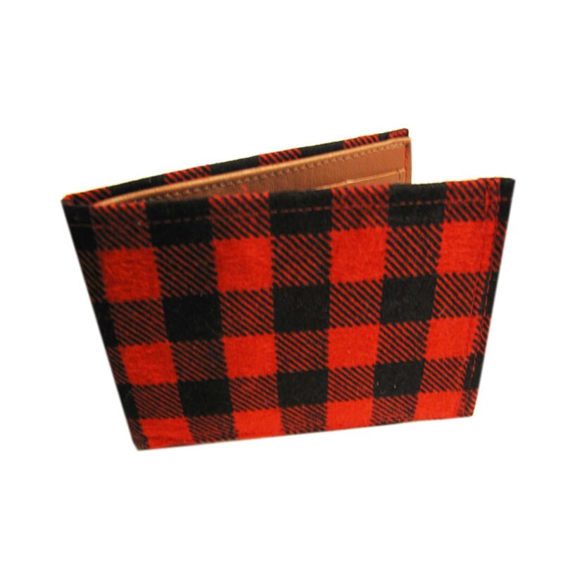 Flannel Red Bifold Wallet Etsy