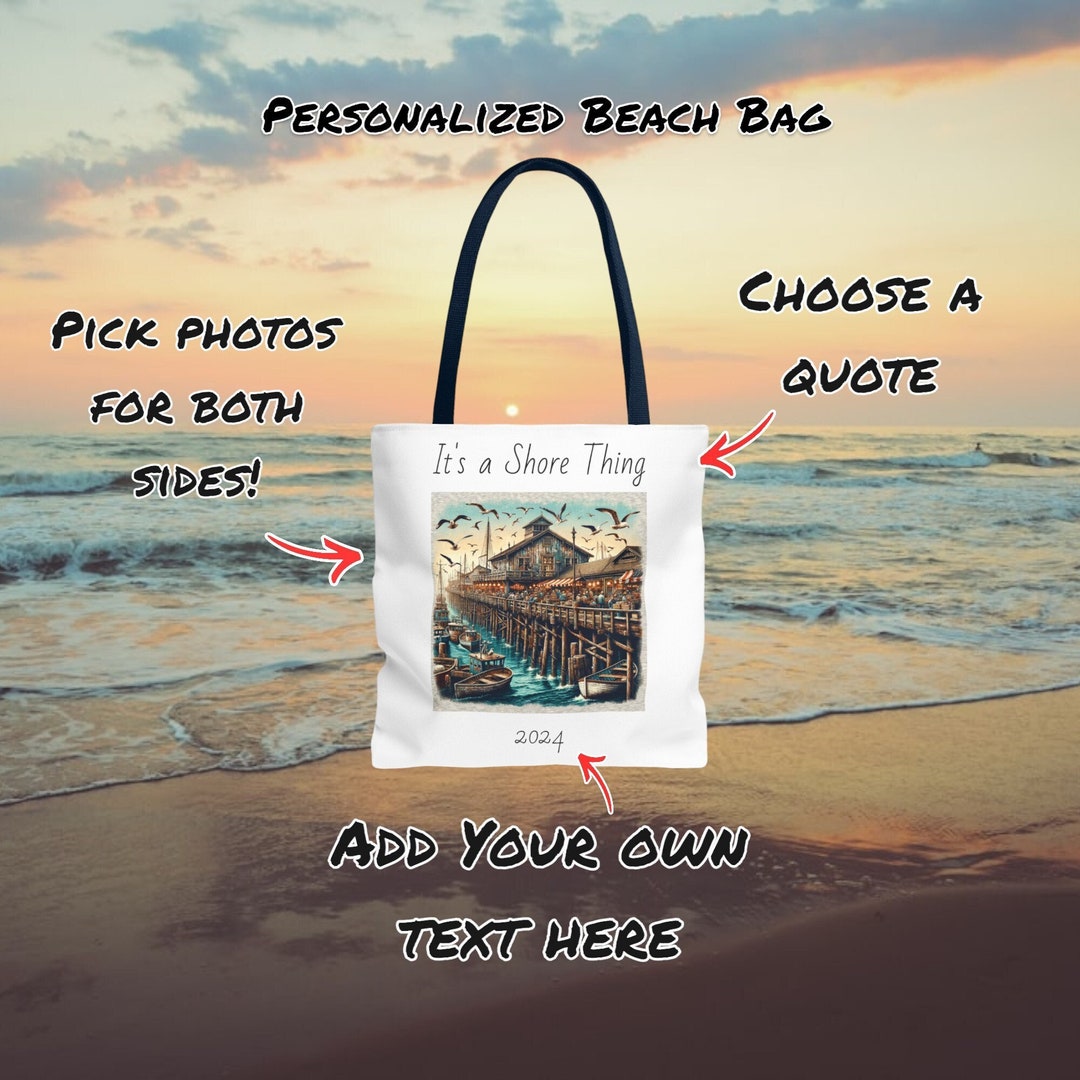 Personalized Tote Bag for Summer Beach Season, Beachful Customized Carrying Bag for Beach People ...