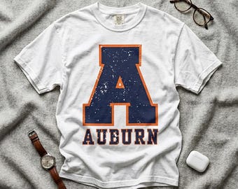 Distressed Block A T-Shirt | Vintage College Letterman Tee