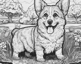 Libro da colorare per cani, 20 pagine, Download digitale, Adorabile Corgi, Shiba Inu, Husky, Boston Terrier, Barboncino, Yorkie, Beagle, Bulldog