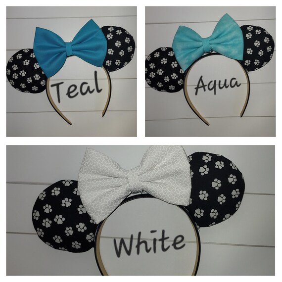Paw Print Mouse Ear Headband Personalized Bow Color  display picture 3