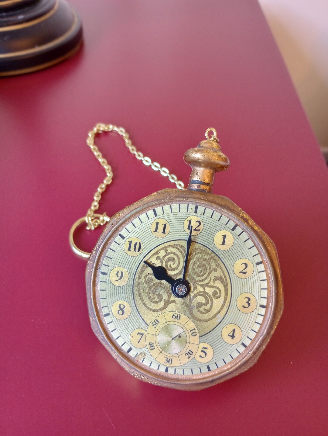 Big Gold Faux Pocket Watch Ornament With Movable Hands Etsy