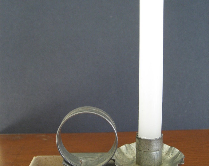 Prim and Petite Vintage Tin Candle Holder That Holds Matchbox Etsy