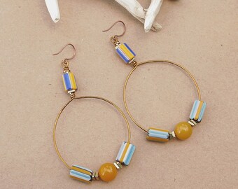 African Chevron Hoop Earrings