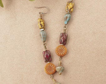 Multi-Czech Dangling Earrings