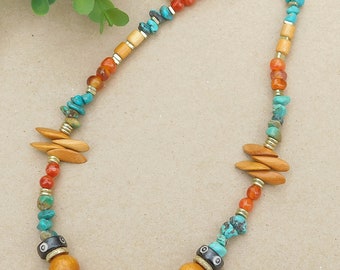Gorgeous Turquoise and Carnelian Necklace