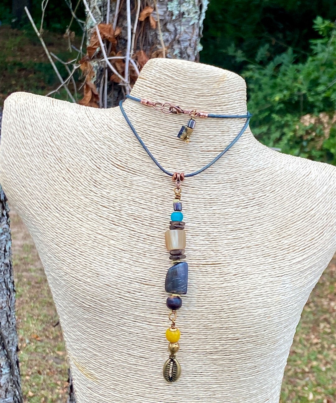 Boho Suede Cord Tassel Necklace