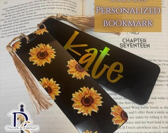 Personalized Acrylic Bookmark, Custom Bookmark, Gifts for Readers, Black Acrylic Bookmark, Name Bookmark