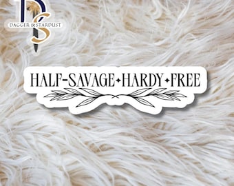 Pegatina gratuita de libros de Cumbres Borrascosas Half Savage Hardy