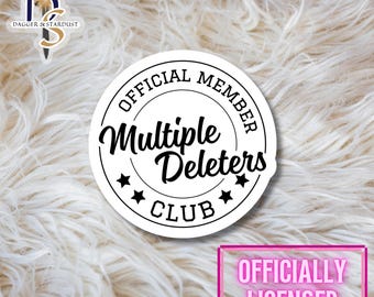 Adesivo Multiple Deleters con licenza, adesivo Leather and Lark, merchandising di Brynne Weaver, adesivo Ruinous Love, adesivo Bookish, regali per lettori