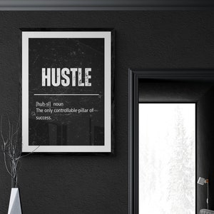 Stampa artistica motivazionale / Citazione su determinazione, grinta e successo / Poster A5 / A4 / Arte murale / Moderno e audace / Stampabile maschile