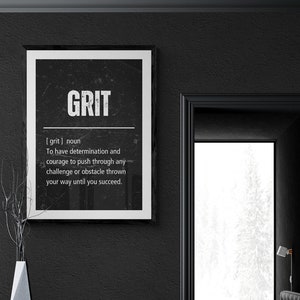 Stampa artistica motivazionale, citazione sul successo, determinazione e grinta, poster A5 A4 A3, arte murale per uomo, opera d'arte maschile moderna e audace