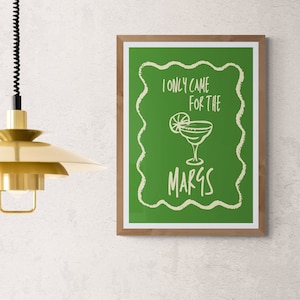 Wydruk artystyczny Margarity, plakat do pobrania cyfrowego, kolorowa, jasna, śmiała, zabawna i odjechana sztuka ścienna, grafika do drinków w barze kuchennym