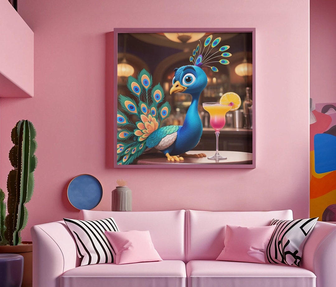 Quirky Wall Art Digital Printable Colourful Wall Decor Digital Art