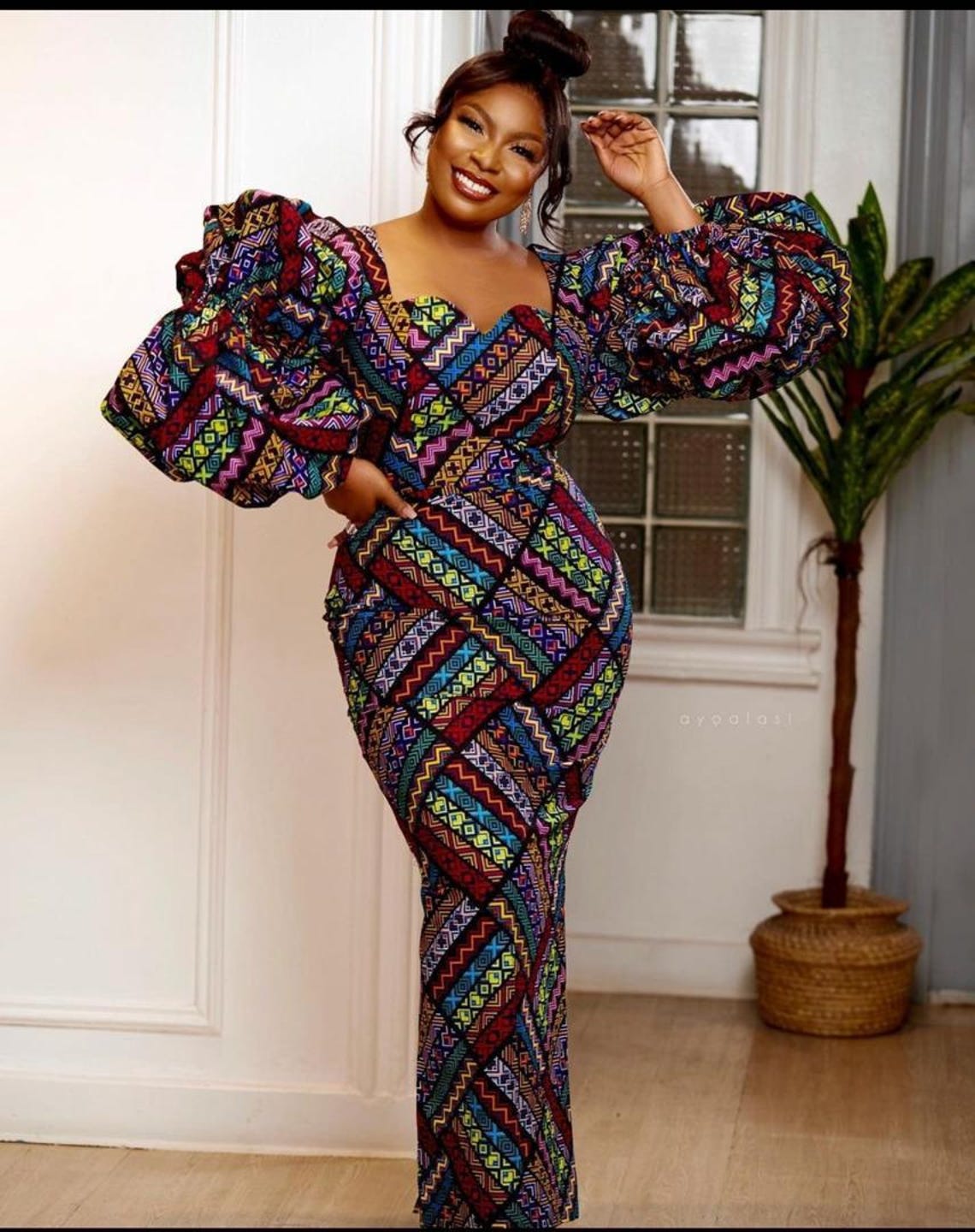 Ankara Dress Long African Print Dress Ankara Formal Dress With Double ankara-dress-long-african-print-dress-ankara-formal-dress-with-double
