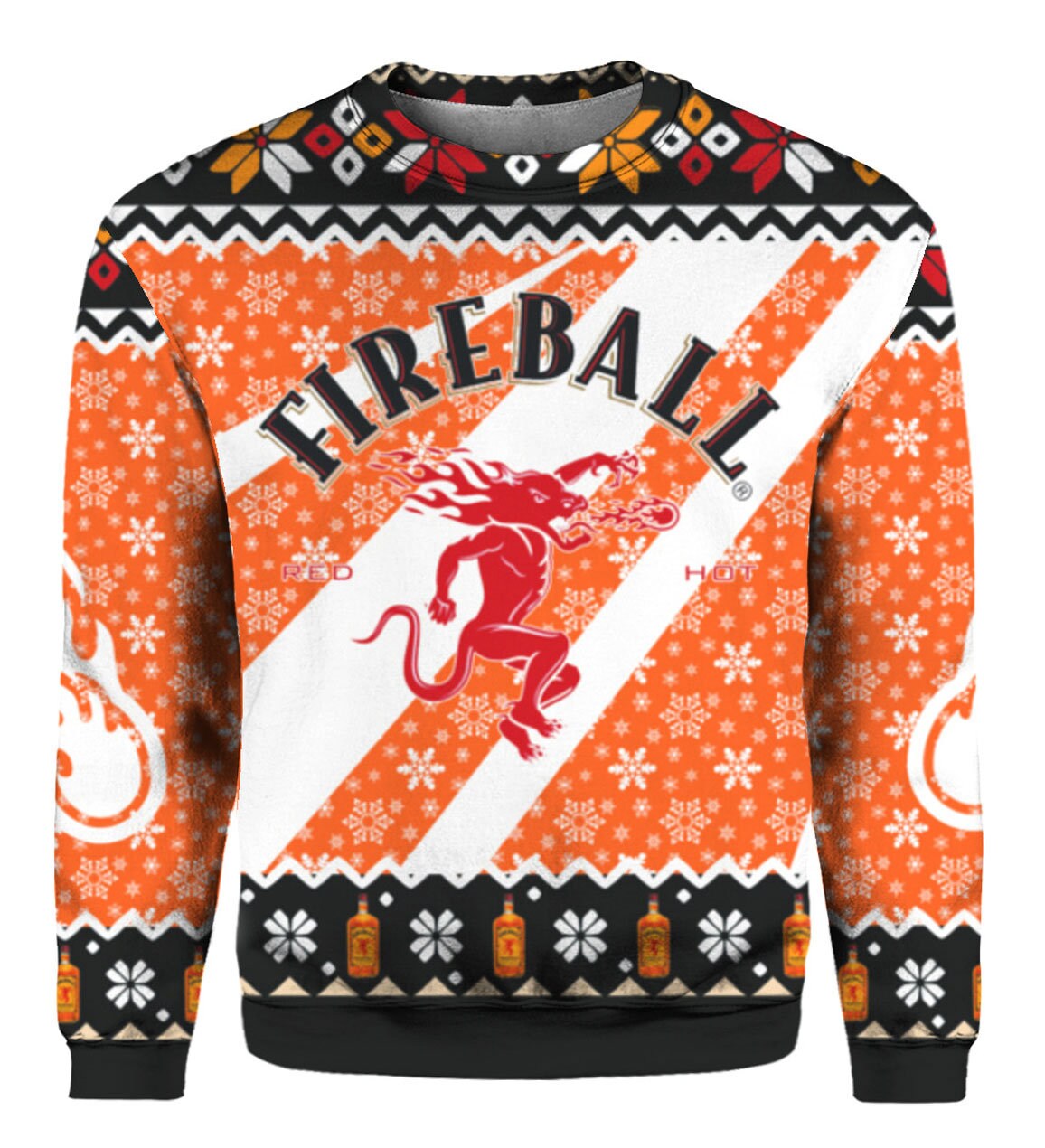 Fireball Whisky Ugly Christmas 3D Sweater
