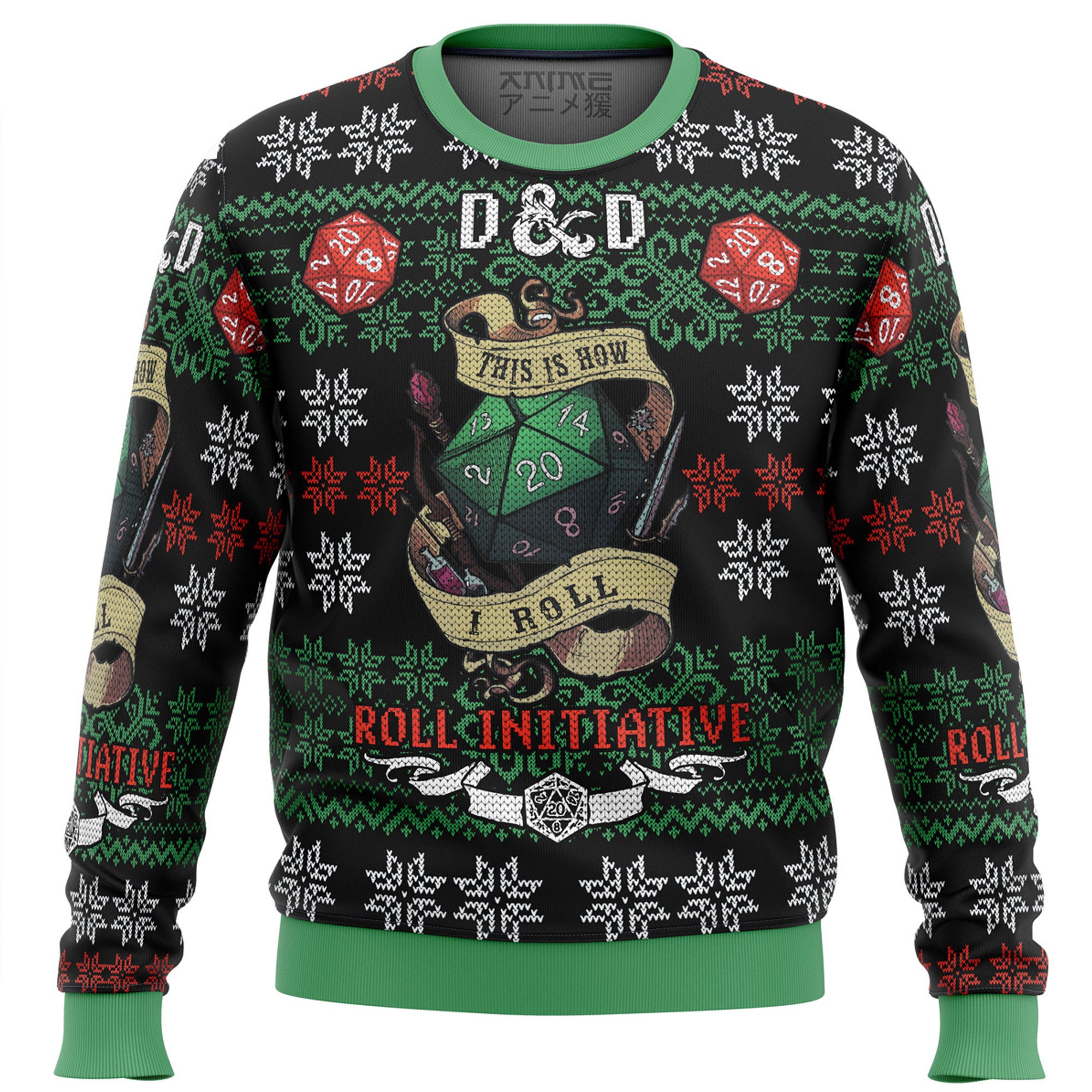 Discover Roll Initiative Dungeons & Dragons Ugly Christmas Sweater
