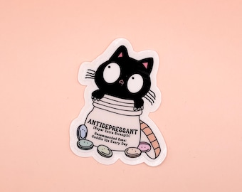 Sticker grappige kat - waterdichte sticker - sticker waterfles - autosticker - laptopsticker - Ez Peel Stickers