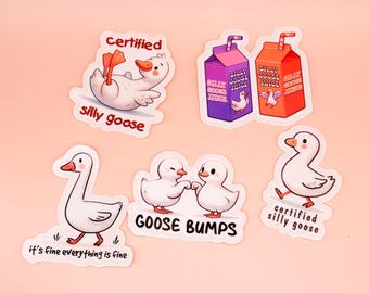 Cute Funny Duck Stickers - Waterproof Vinyl Sticker - Water Bottle Sticker - Car Decal - Laptop Sticker - Ez Peel Stickers