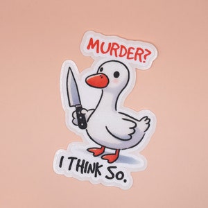 Funny Goose Duck Sticker - Waterproof Sticker - Water Bottle Sticker - Car Decal - Laptop Sticker - Ez Peel Stickers