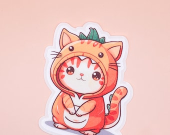 Catbasuar Sticker - Cute Cat Die Cut Sticker - Car Decal - Laptop Stickers - Water Bottle Stickers - Waterproof Vinyl Stickers