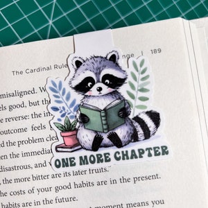 One More Chapter Racoon Magnetic Bookmark, Book Accessories, Book Lovers, Cute Bookmark, Page Holders, Gift