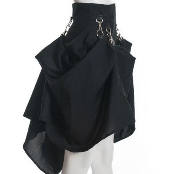 Black SteamPunk Victorian Bustle Custom Made Skirt