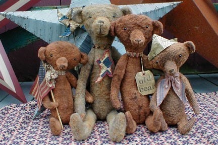E-PATTERN PDF Primitive Old Grungy Heirloom Bears Doll Pattern