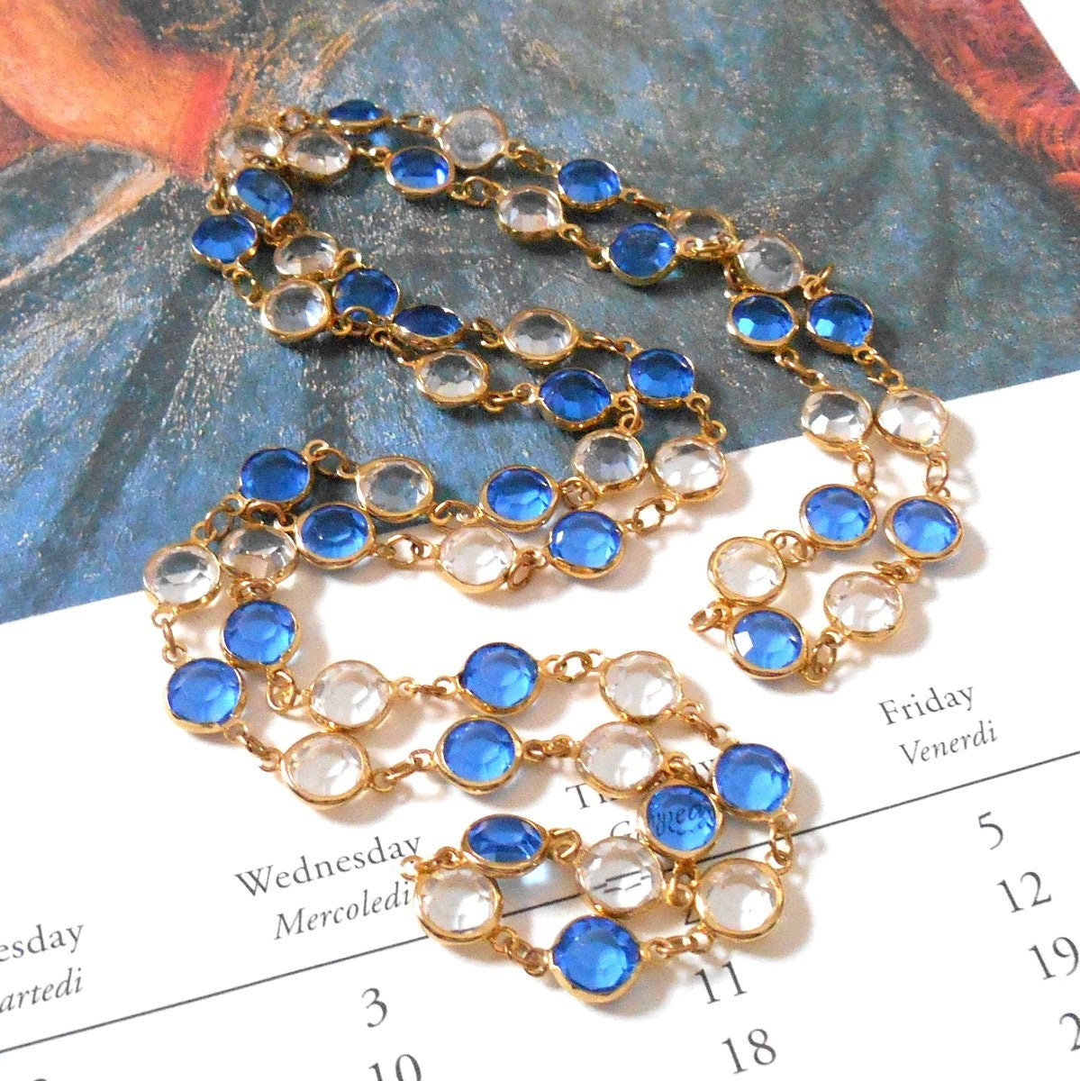 Swarovski Crystal Necklace Gold Bezel 