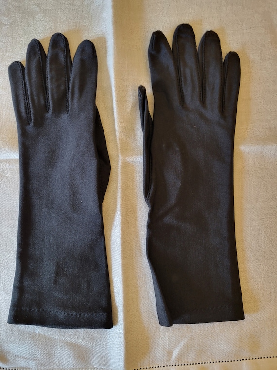 Vintage unlined spandex black Aris Isotoner gloves