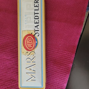 Vintage Mars Staedtler metal pencil case with 12 pencils