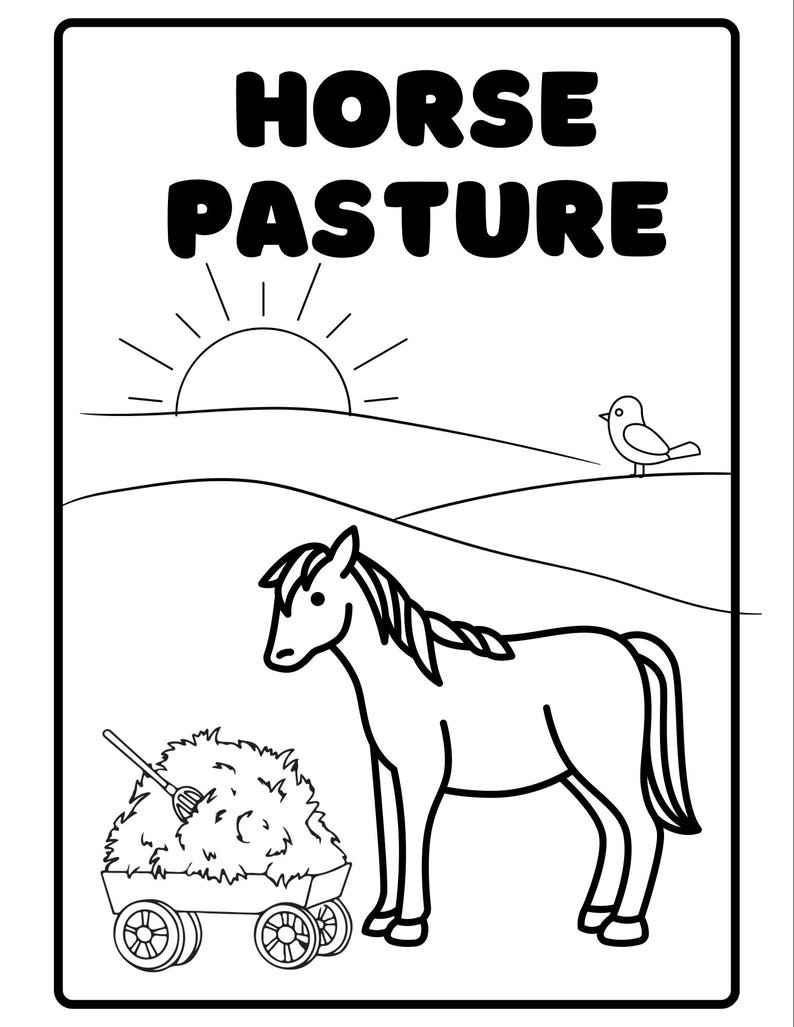 10 Page Farm Coloring Book Printable Download, Farm Animals, Preschool ...